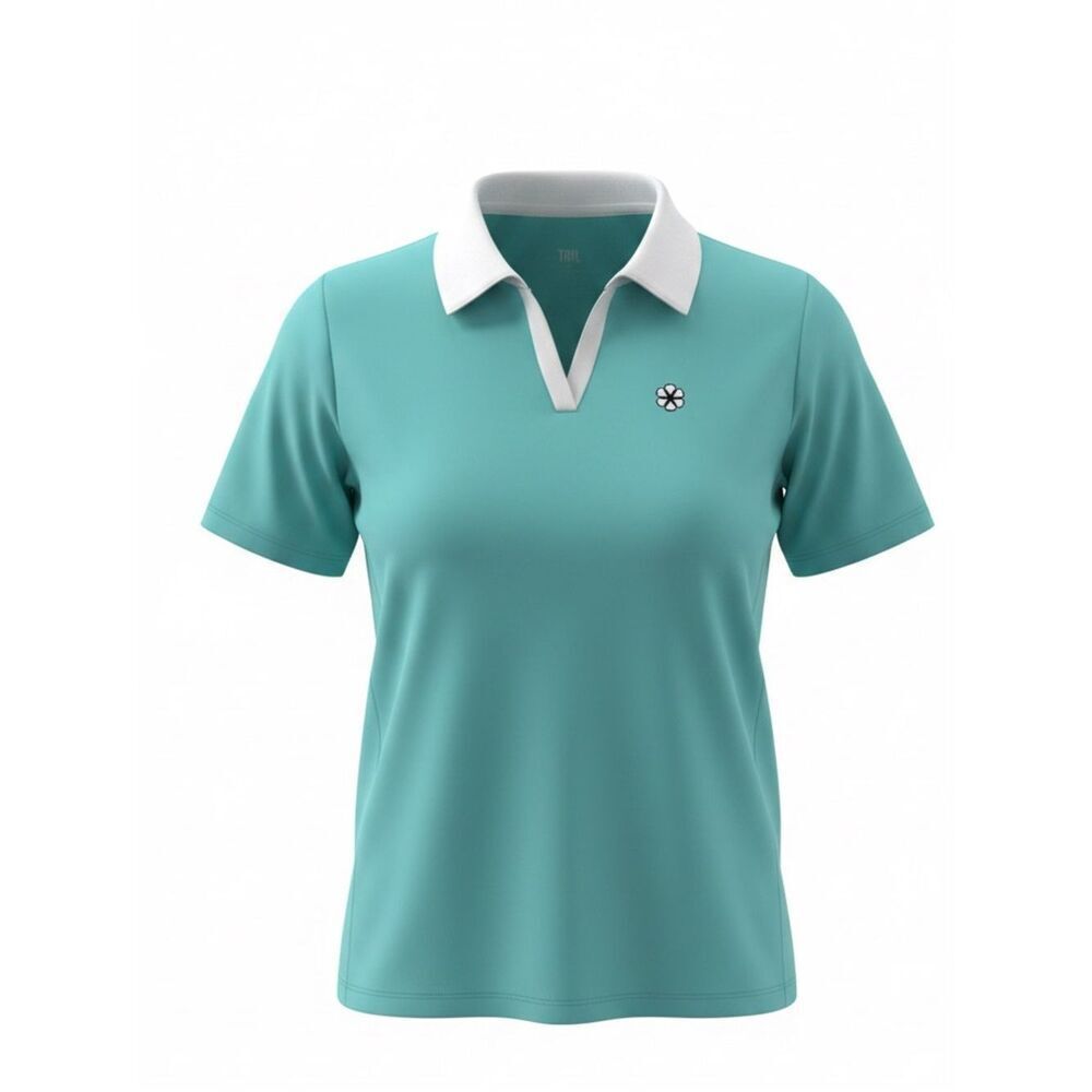 Tail womens golf shirt in Teal with White Collar size XL